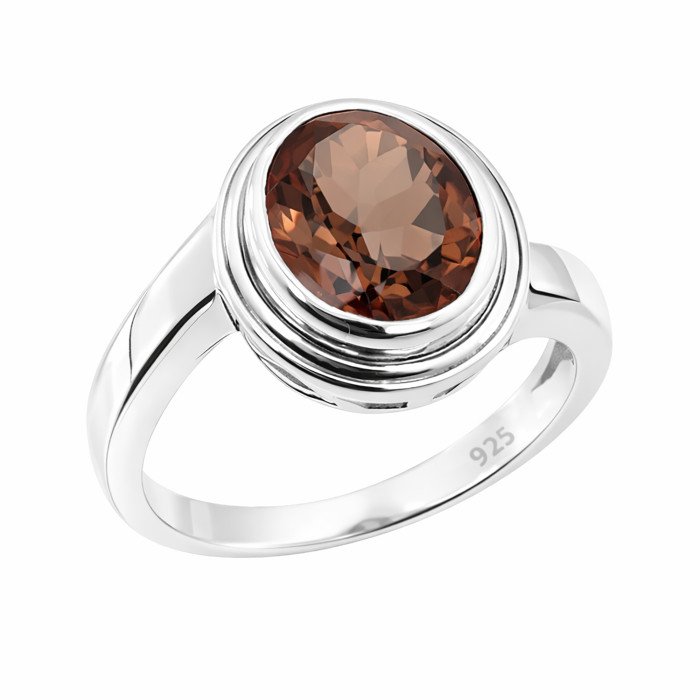 Smoky Quartz Ring 925 Sterling Silver Ring Engagement Ring