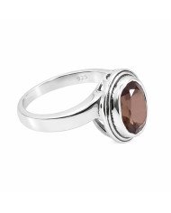 Smoky Quartz Ring 925 Sterling Silver Ring Engagement Ring
