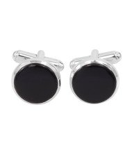 925 Sterling Silver Black Spinel Cufflink for Men