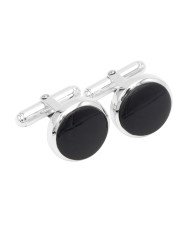 925 Sterling Silver Black Spinel Cufflink for Men