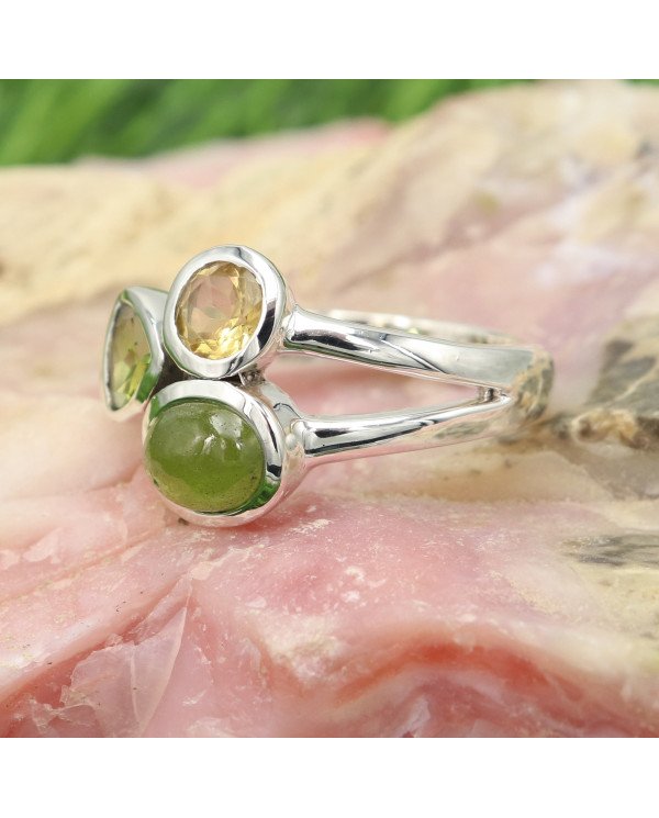 Idocrase Gemstone Ring 925 Sterling Silver Ring Peridot Ring