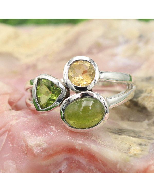 Idocrase Gemstone Ring 925 Sterling Silver Ring Peridot Ring