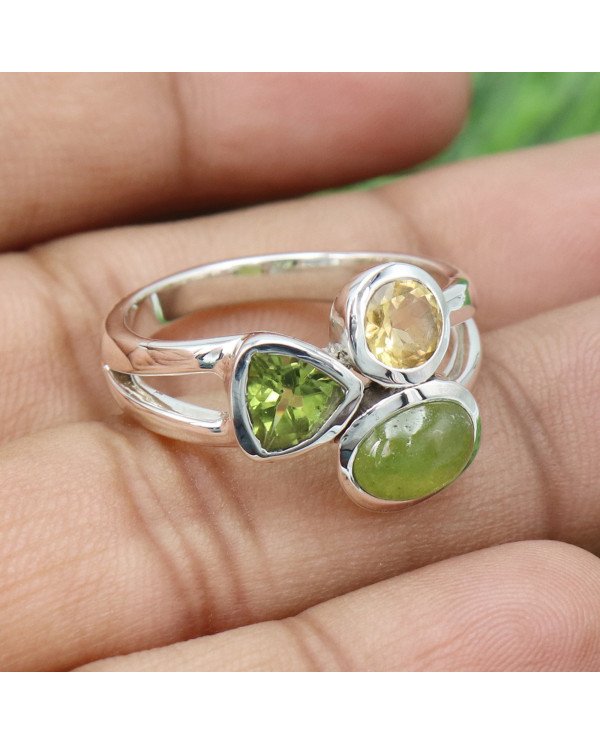 Idocrase Gemstone Ring 925 Sterling Silver Ring Peridot Ring