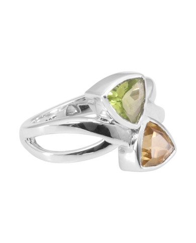 Peridot Ring Citrine Ring August Birthstone Ring Sterling Silver Ring