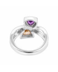Amethyst Ring Citrine Ring November Birthstone Ring 925 Silver Ring