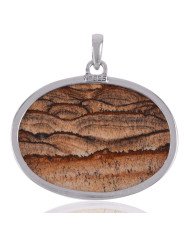 Sterling Pendants Picture Jasper and Sterling Silver Plain Locket