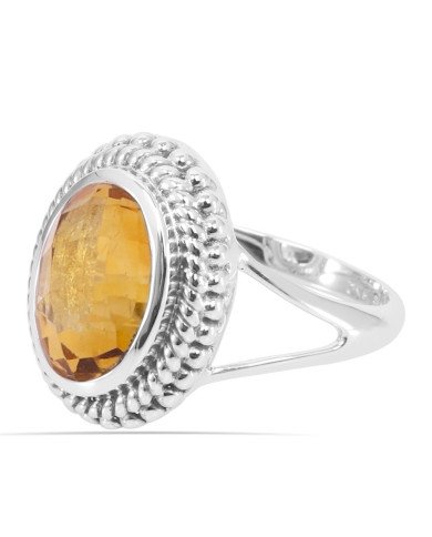 Citrine Ring Solitaire Gemstone Ring 925 Sterling Silver Ring