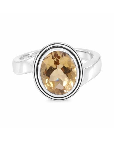 Sterling Silver November Birthstone Citrine Ring