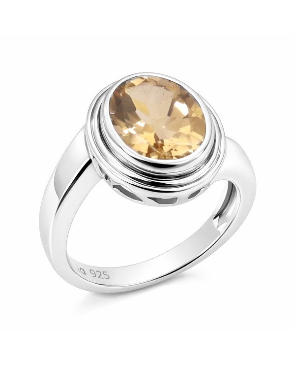 Sterling Silver November Birthstone Citrine Ring