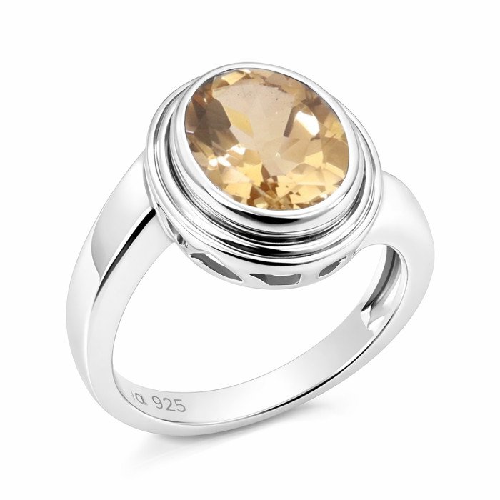 Sterling Silver November Birthstone Citrine Ring