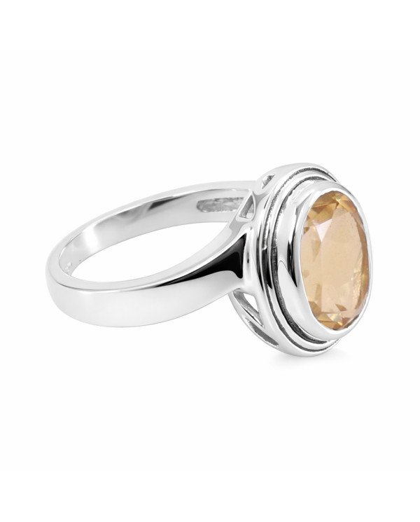 Sterling Silver November Birthstone Citrine Ring