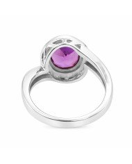 Sterling Silver Purple Amethyst Classic Solitaire Ring