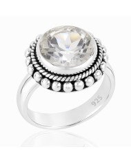 Crystal Quartz Sterling Silver Gemstone Engagement Ring