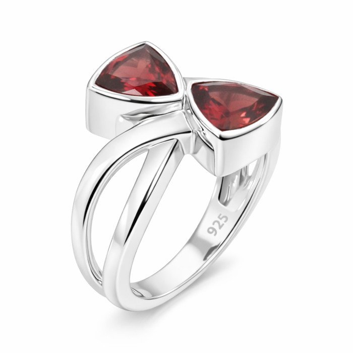 Sterling Silver January Birthstone Garnet Ring