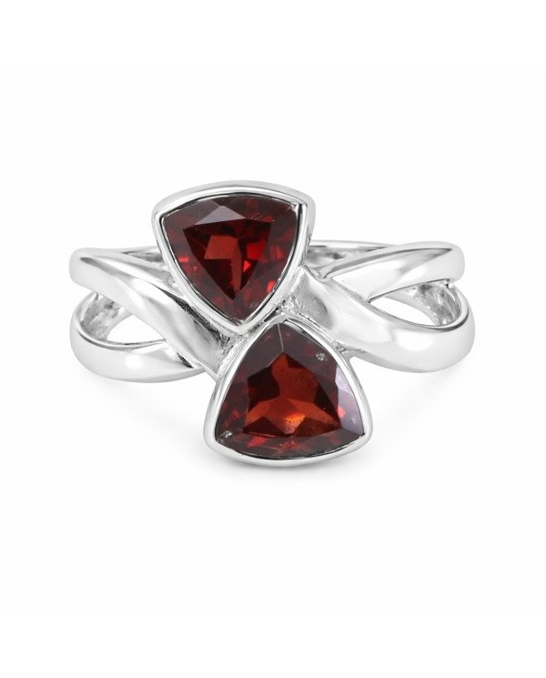 Sterling Silver January Birthstone Garnet Ring