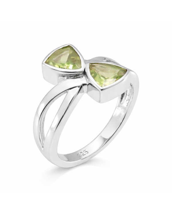August birthstone Ring Peridot Ring 925 Sterling Silver Ring
