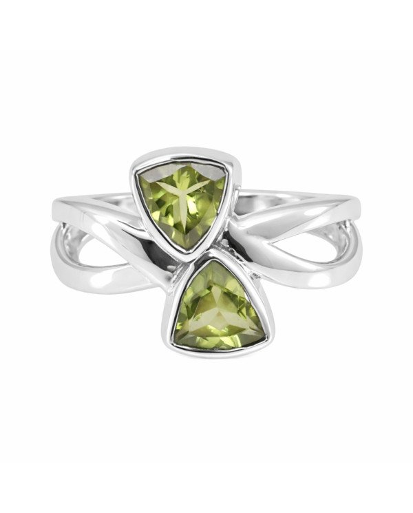 August birthstone Ring Peridot Ring 925 Sterling Silver Ring
