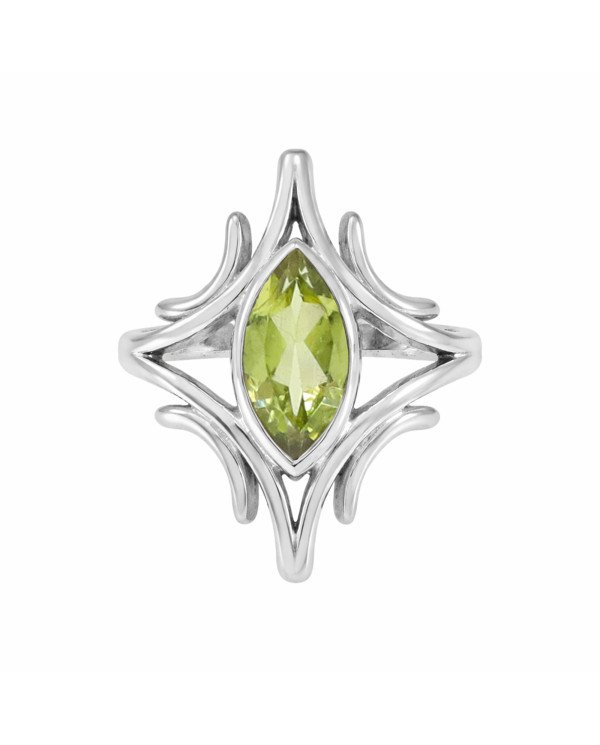 Sterling Silver August Birthstone Peridot Ring