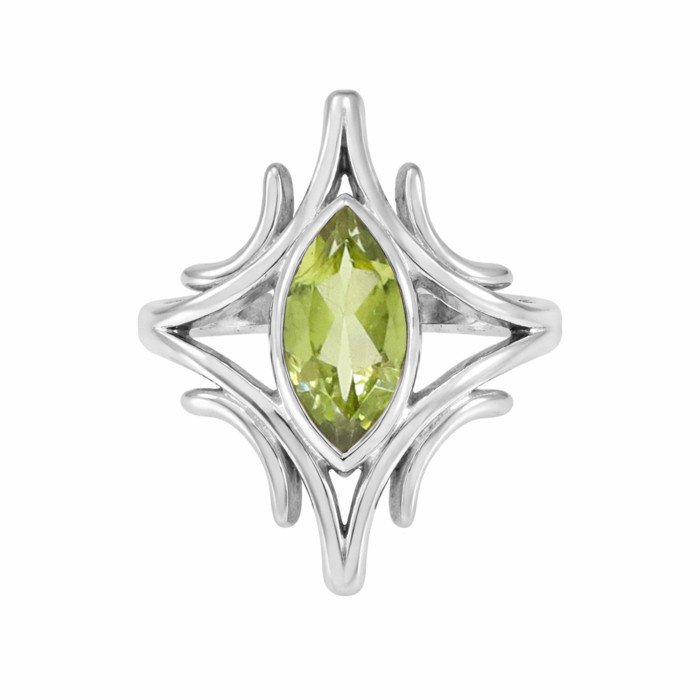Sterling Silver August Birthstone Peridot Ring