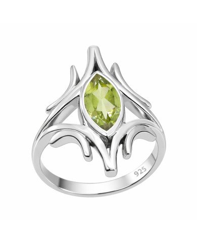 Sterling Silver August Birthstone Peridot Ring