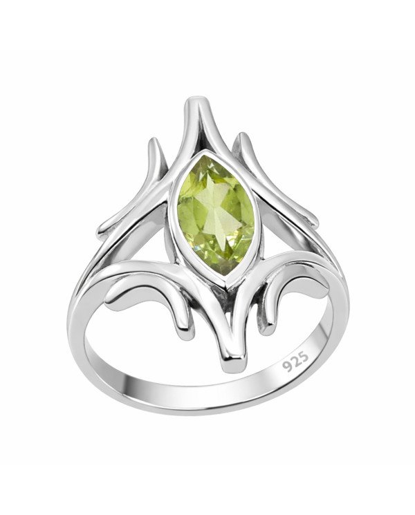 Sterling Silver August Birthstone Peridot Ring