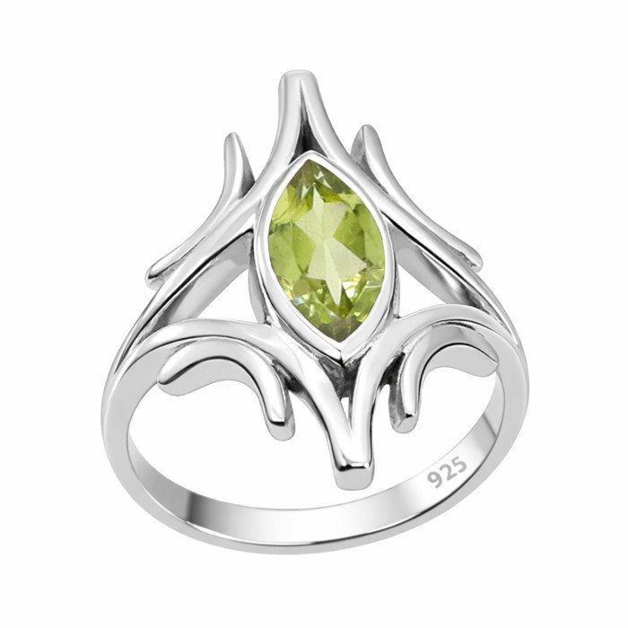 Sterling Silver August Birthstone Peridot Ring