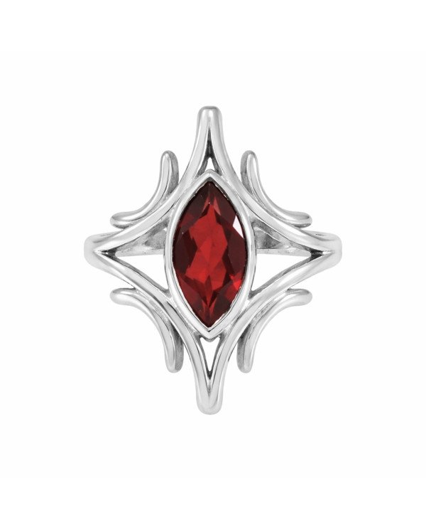 Sterling Silver January Birthstone Garnet Ring