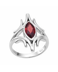 Sterling Silver January Birthstone Garnet Ring