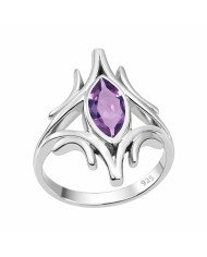 Sterling Silver Handcrafted Amethyst Ring