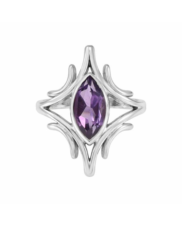 Sterling Silver Handcrafted Amethyst Ring