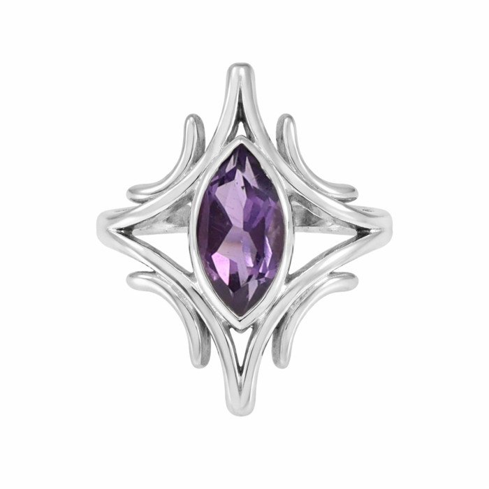 Sterling Silver Handcrafted Amethyst Ring