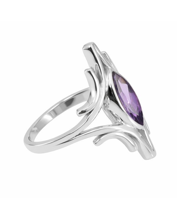 Sterling Silver Handcrafted Amethyst Ring