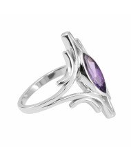 Sterling Silver Handcrafted Amethyst Ring