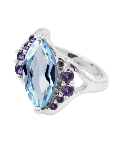 Sky Blue Topaz Ring 925 Sterling Silver Ring Iolite Ring Cocktail Ring