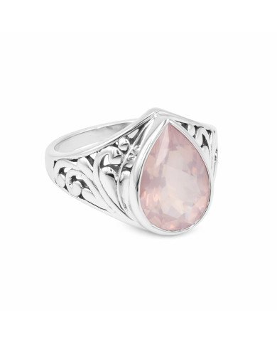Rose Quartz Ring Solitaire Silver Ring 925 Sterling Silver Ring