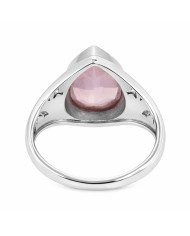 Rose Quartz Ring Solitaire Silver Ring 925 Sterling Silver Ring