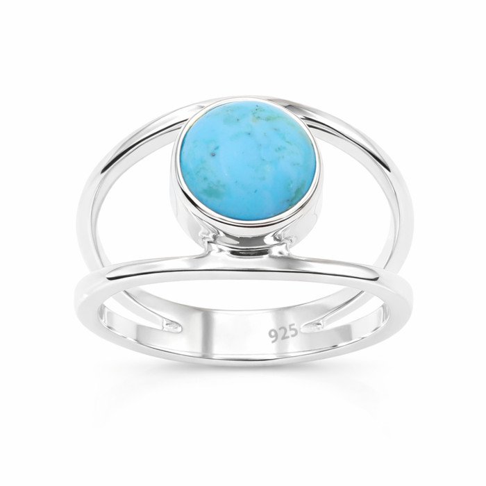 Arizona Turquoise Ring 925 Sterling Silver Ring Classic Solitaire Ring