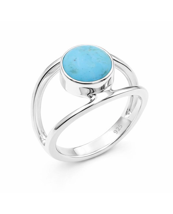 Arizona Turquoise Ring 925 Sterling Silver Ring Classic Solitaire Ring