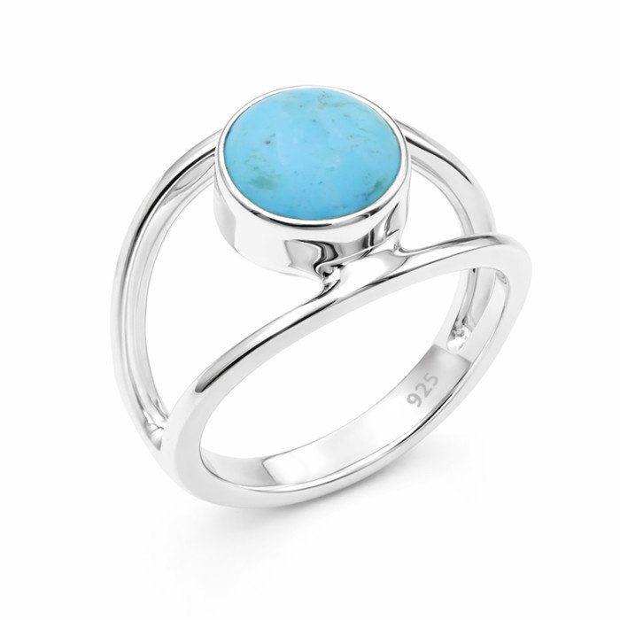 Arizona Turquoise Ring 925 Sterling Silver Ring Classic Solitaire Ring
