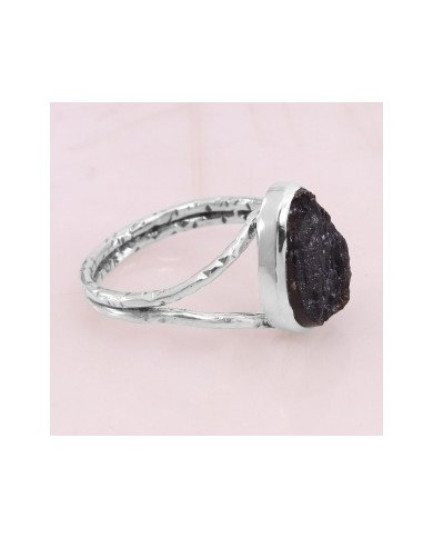 Natural Tektite Gemstone Sterling Silver Ring