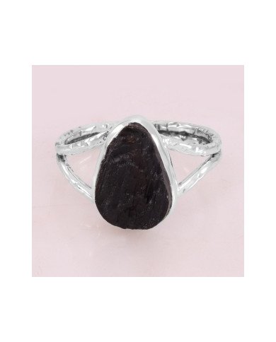 Natural Tektite Gemstone Sterling Silver Ring