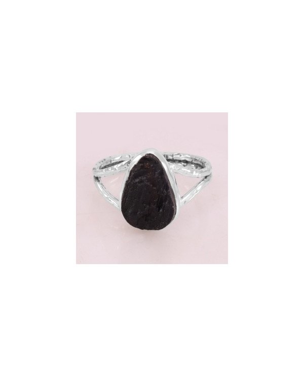 Natural Tektite Gemstone Sterling Silver Ring