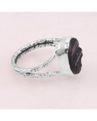 Black Tourmaline Gemstone Sterling Silver Ring