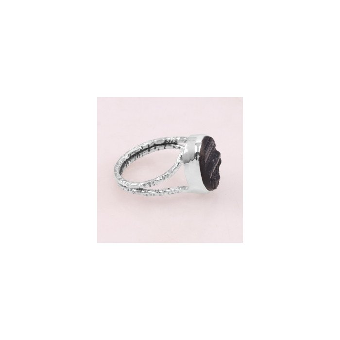 Black Tourmaline Gemstone Sterling Silver Ring