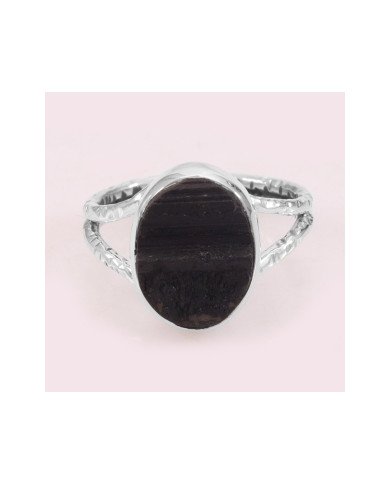 Black Tourmaline Gemstone Sterling Silver Ring
