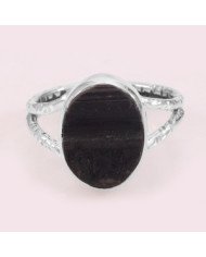Black Tourmaline Gemstone Sterling Silver Ring
