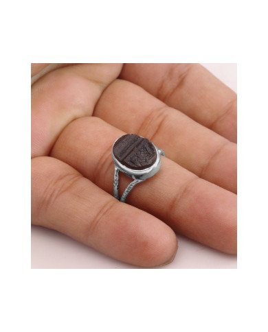 Black Tourmaline Gemstone Sterling Silver Ring