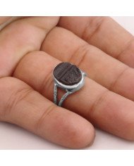 Black Tourmaline Gemstone Sterling Silver Ring