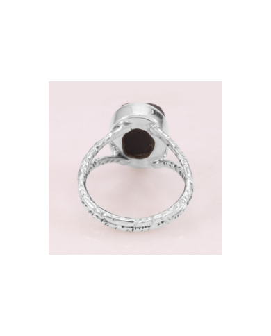 Black Tourmaline Gemstone Sterling Silver Ring