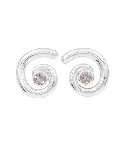 Green Amethyst Spiral Studs | 925 Sterling Silver Handcrafted 5mm Round